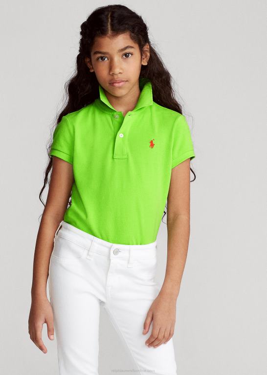 kiwi lime børn Ralph Lauren bomulds mesh poloshirt Z426B6988