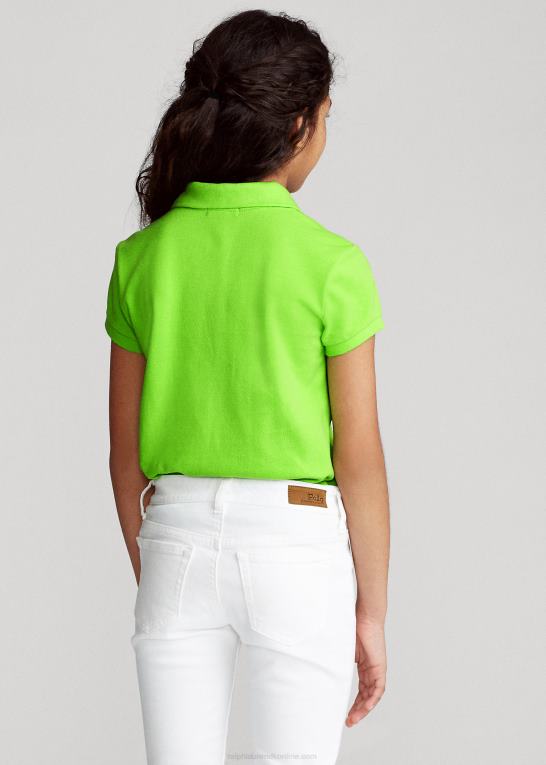 kiwi lime børn Ralph Lauren bomulds mesh poloshirt Z426B6988
