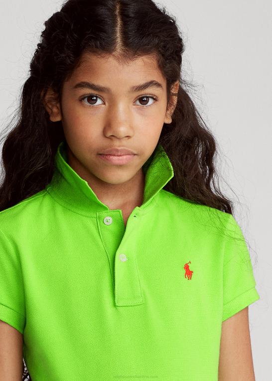 kiwi lime børn Ralph Lauren bomulds mesh poloshirt Z426B6988