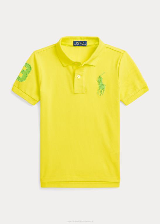 laser gul børn Ralph Lauren stor pony bomulds mesh poloshirt Z426B6489