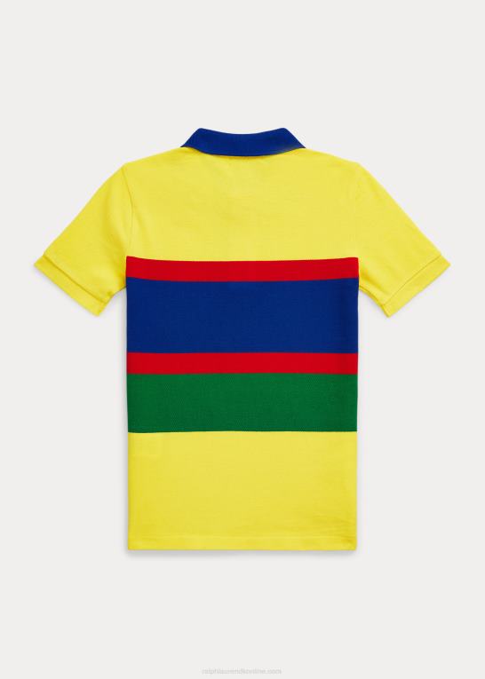 lemon crush multi børn Ralph Lauren logo stribet bomulds mesh poloshirt Z426B9777