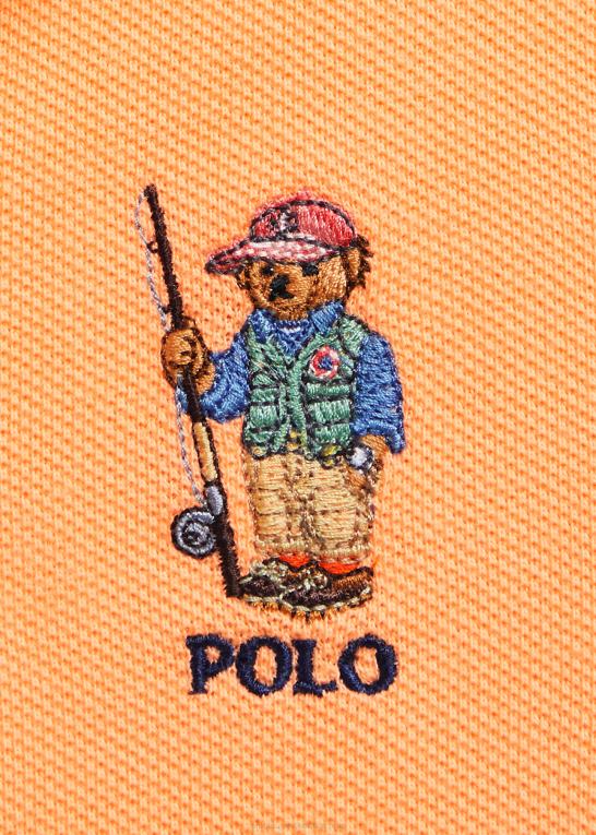 lys orange børn Ralph Lauren polo bear bomuld mesh poloshirt Z426B5630