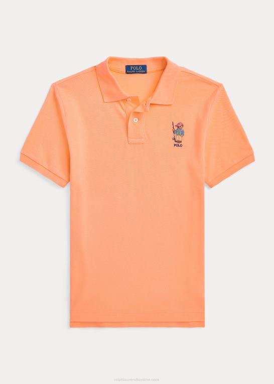 lys orange børn Ralph Lauren polo bear bomuld mesh poloshirt Z426B6106