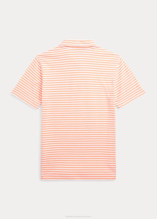 lys orange/hvid børn Ralph Lauren stribet poloshirt i bomuldsjersey Z426B6084