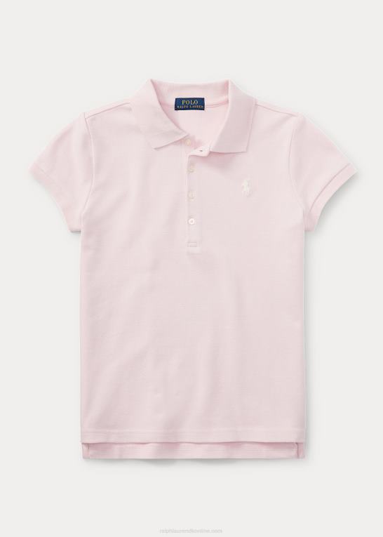 lyserød børn Ralph Lauren stræk bomulds mesh poloshirt Z426B7040