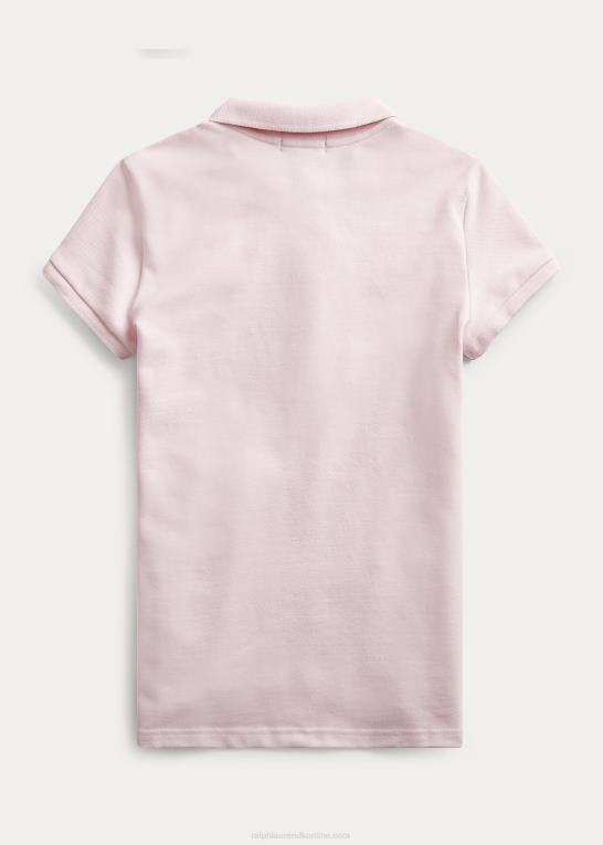 lyserød børn Ralph Lauren stræk bomulds mesh poloshirt Z426B7040