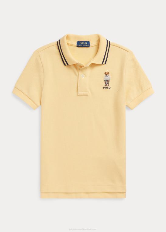 majs gul børn Ralph Lauren polo bear bomuld mesh poloshirt Z426B6460