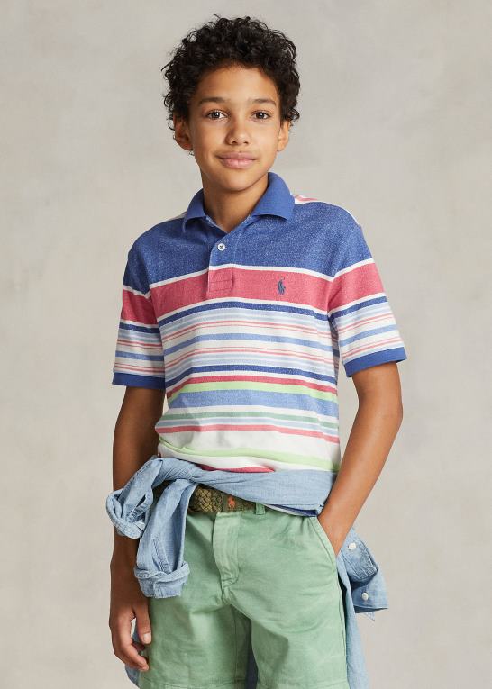 paradis stribe børn Ralph Lauren stribet bomulds mesh poloshirt Z426B5967