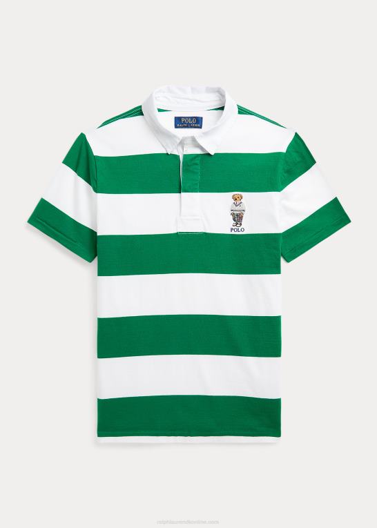 primær grøn børn Ralph Lauren rugbyskjorte i bomuld med polobjørnestriber Z426B9849