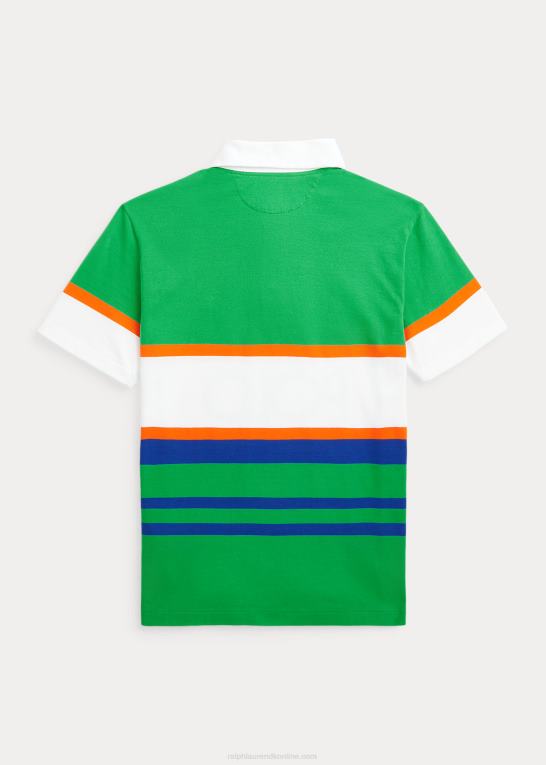 primær grøn multi børn Ralph Lauren kortærmet rugbyskjorte i bomuld med logo Z426B9819