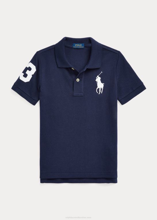 raffineret flåde børn Ralph Lauren stor pony bomulds mesh poloshirt Z426B5715