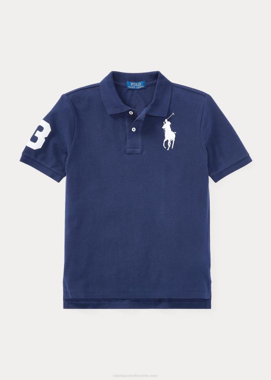 raffineret flåde børn Ralph Lauren stor pony bomulds mesh poloshirt Z426B6065