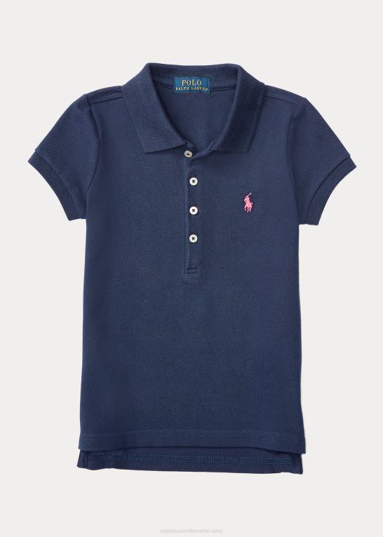 raffineret flåde børn Ralph Lauren stræk bomulds mesh poloshirt Z426B6788