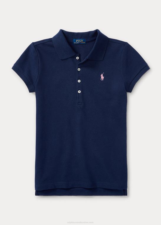 raffineret flåde børn Ralph Lauren stræk bomulds mesh poloshirt Z426B7043