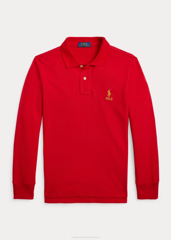 rl 2000 rød børn Ralph Lauren månenytår langærmet poloshirt Z426B6574