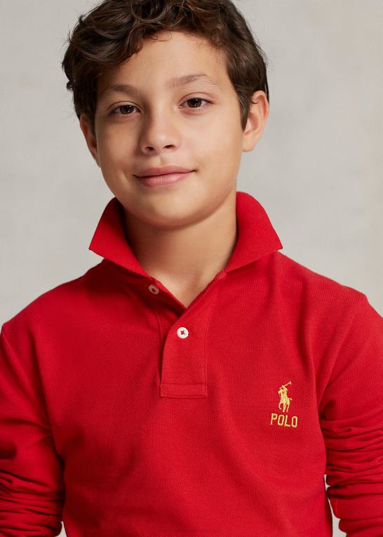 rl 2000 rød børn Ralph Lauren månenytår langærmet poloshirt Z426B6574
