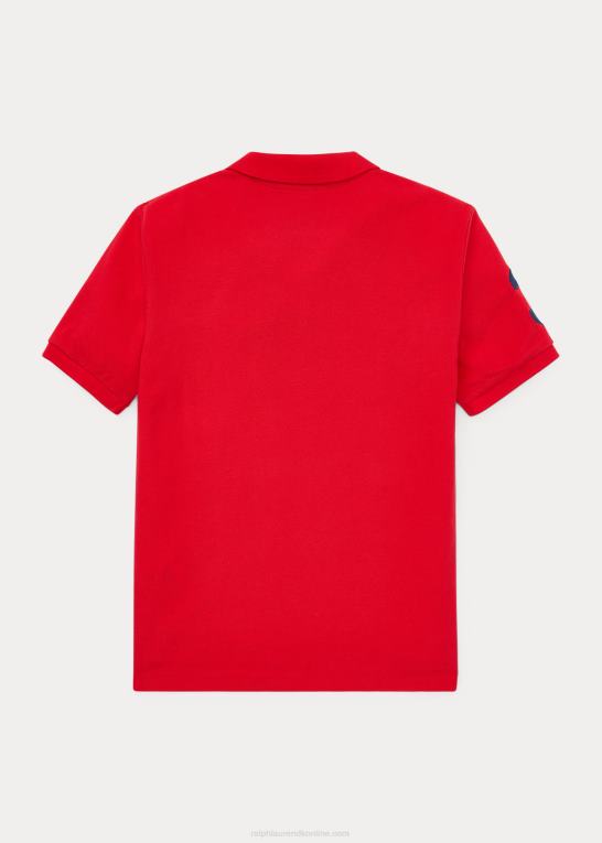 rl 2000 rød børn Ralph Lauren stor pony bomulds mesh poloshirt Z426B5712