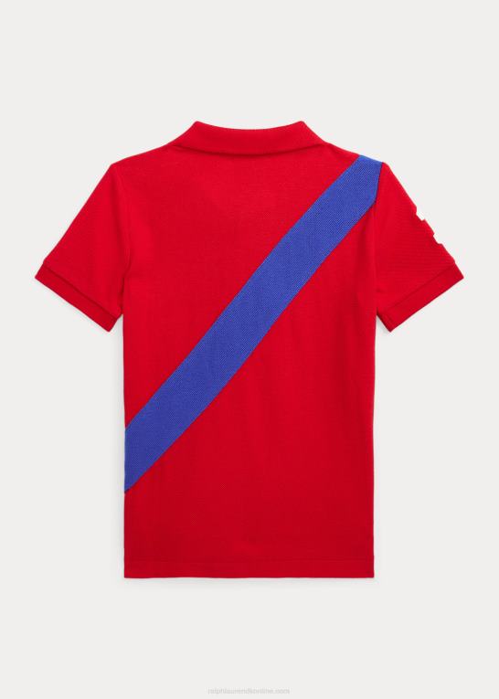 rl 2000 rød/safir stjerne børn Ralph Lauren stor pony bomulds mesh poloshirt Z426B5786
