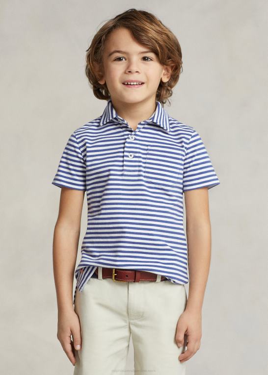 royal navy/hvid børn Ralph Lauren stribet poloshirt i bomuldsjersey Z426B5628