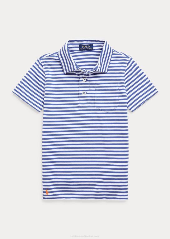 royal navy/hvid børn Ralph Lauren stribet poloshirt i bomuldsjersey Z426B5628