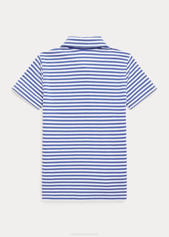royal navy/hvid børn Ralph Lauren stribet poloshirt i bomuldsjersey Z426B5628