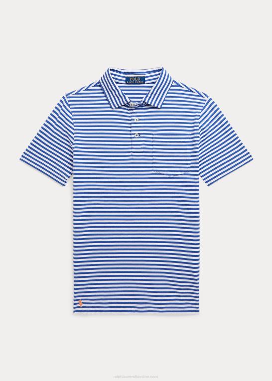 royal navy/hvid børn Ralph Lauren stribet poloshirt i bomuldsjersey Z426B6083