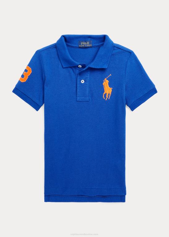 safir stjerne multi børn Ralph Lauren stor pony bomulds mesh poloshirt Z426B6488