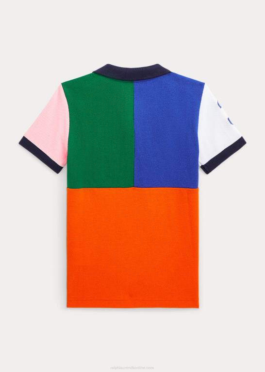sejlende orange multi børn Ralph Lauren stor pony bomulds mesh poloshirt Z426B5791