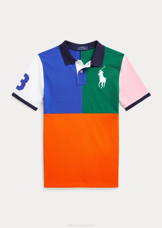 sejlende orange multi børn Ralph Lauren stor pony bomulds mesh poloshirt Z426B9854