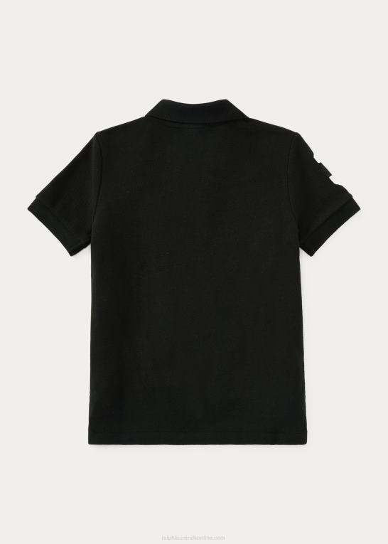 sort hvid børn Ralph Lauren stor pony bomulds mesh poloshirt Z426B5713