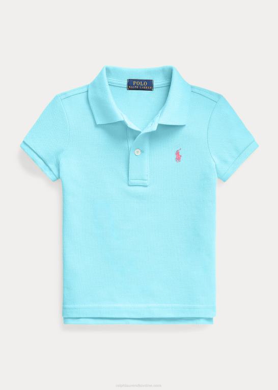 turkis nova børn Ralph Lauren bomulds mesh poloshirt Z426B6758