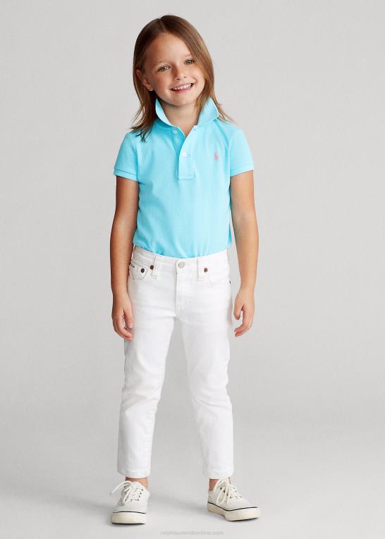turkis nova børn Ralph Lauren bomulds mesh poloshirt Z426B6758