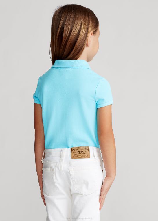 turkis nova børn Ralph Lauren bomulds mesh poloshirt Z426B6758