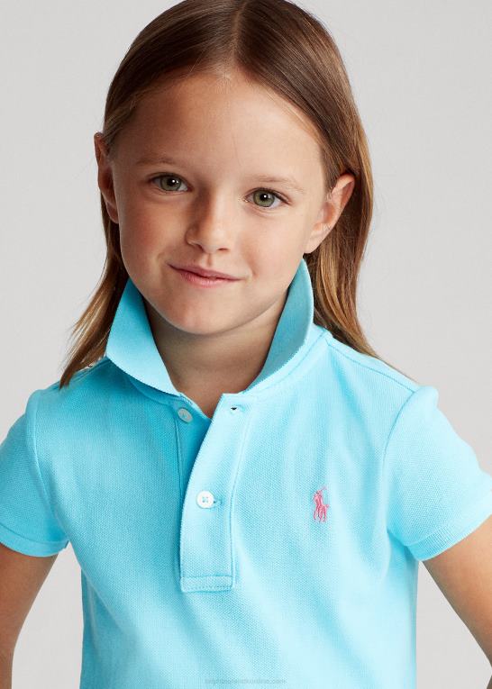 turkis nova børn Ralph Lauren bomulds mesh poloshirt Z426B6758