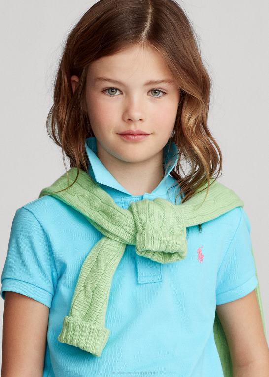 turkis nova børn Ralph Lauren bomulds mesh poloshirt Z426B7000