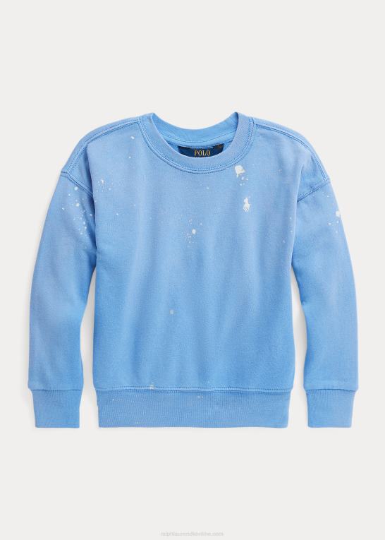havneø blå børn Ralph Lauren maling-splatter-print spa frotté pullover Z426B6875