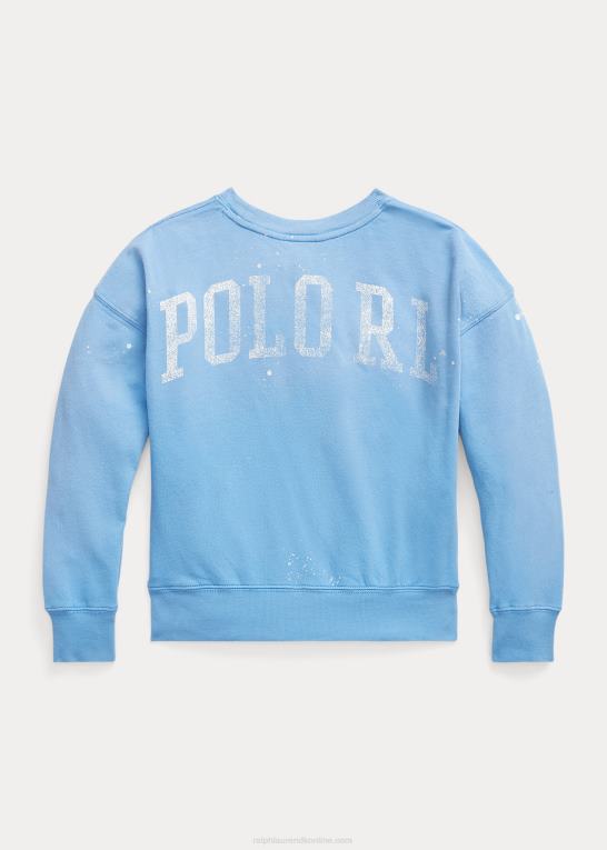 havneø blå børn Ralph Lauren spa-frottétrøje med malingsplattertryk Z426B7170