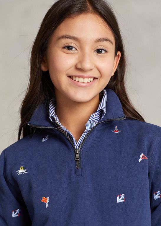 rustik marine børn Ralph Lauren nautisk fleece pullover Z426B7487