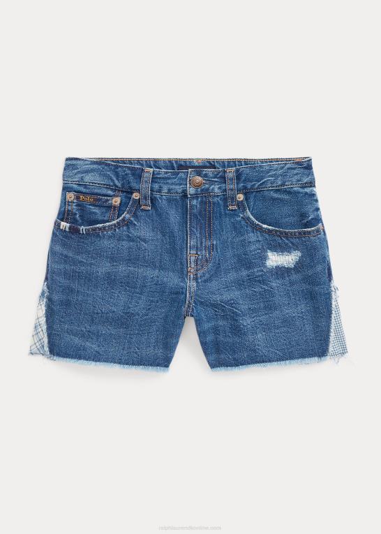 allyra vask børn Ralph Lauren patchwork bomuld denim short Z426B7073