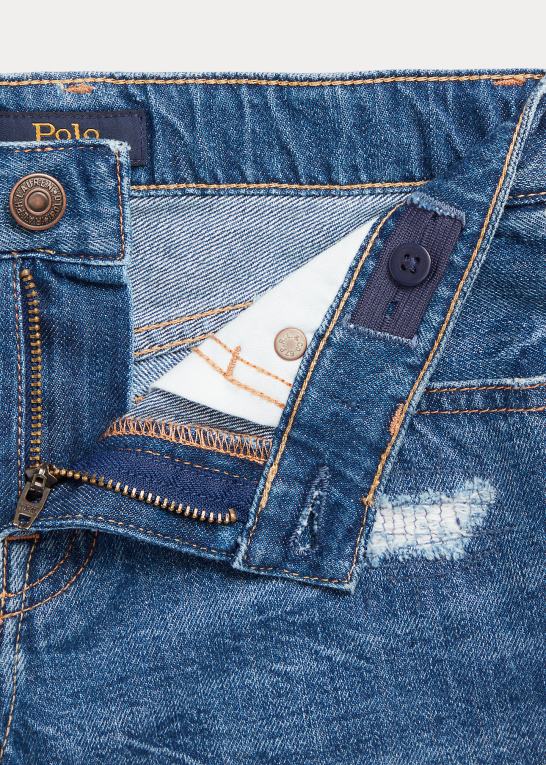 allyra vask børn Ralph Lauren patchwork bomuld denim short Z426B7073