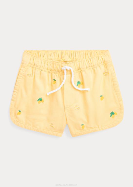 banancreme børn Ralph Lauren kort bomuldstwill med citron-motiv Z426B6829