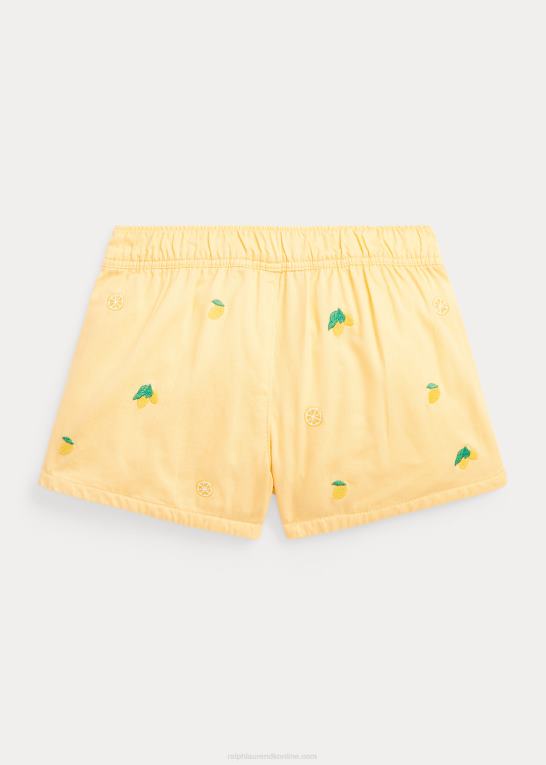 banancreme børn Ralph Lauren kort bomuldstwill med citron-motiv Z426B6829