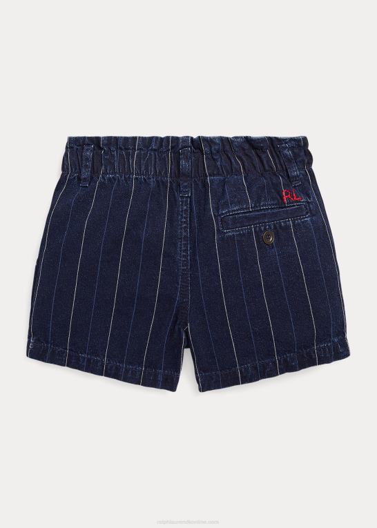 belaya vask børn Ralph Lauren stribet bomuldstwill papirpose kort Z426B7471