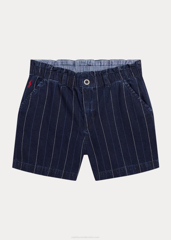 belaya vask børn Ralph Lauren stribet bomuldstwill papirpose kort Z426B7622
