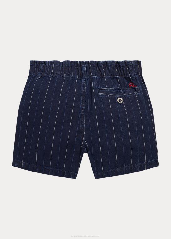 belaya vask børn Ralph Lauren stribet bomuldstwill papirpose kort Z426B7622