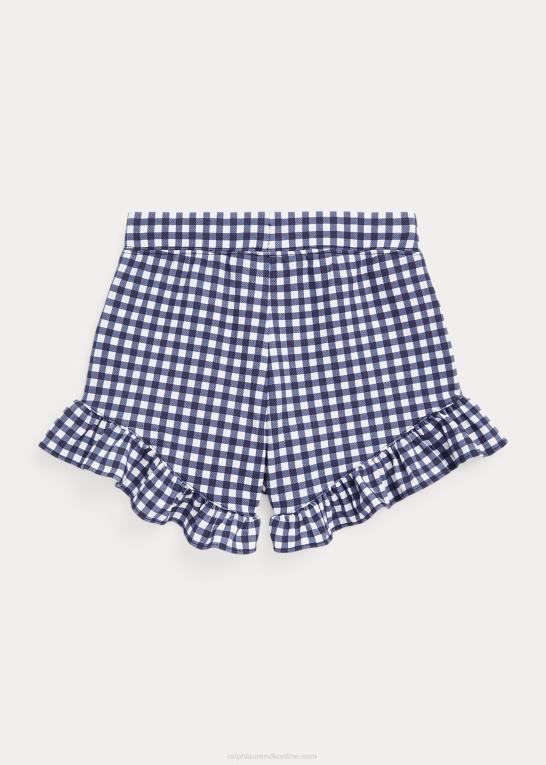 blå gingham børn Ralph Lauren gingham flæser stretch mesh kort Z426B6888