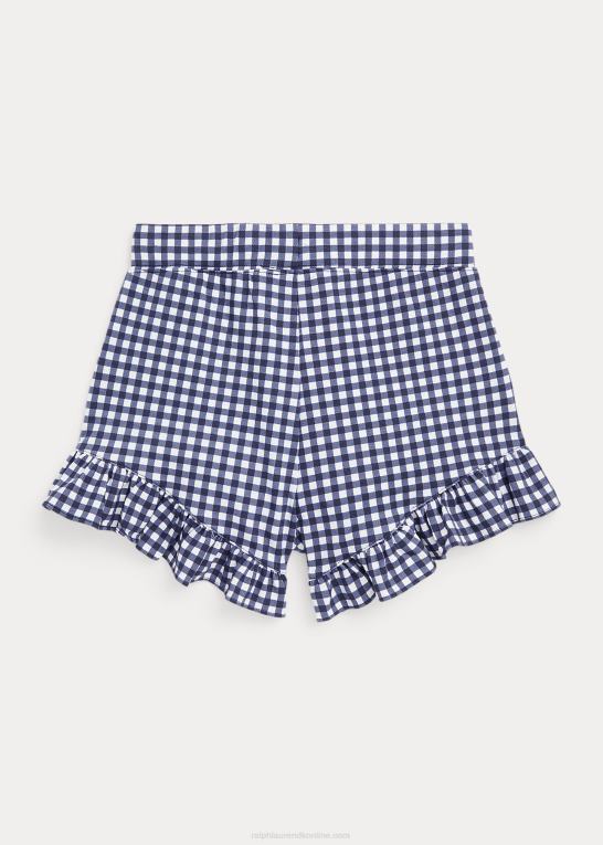 blå gingham børn Ralph Lauren gingham flæser stretch mesh kort Z426B7187