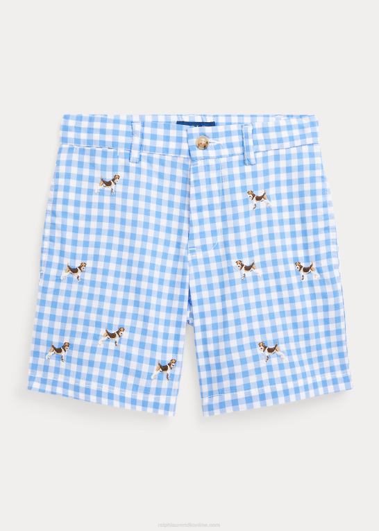 blå gingham børn Ralph Lauren lige pasform plaid flex abrasion kort Z426B5832