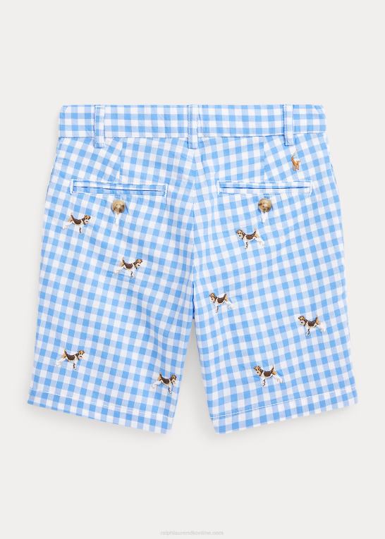 blå gingham børn Ralph Lauren lige pasform plaid flex abrasion kort Z426B5832