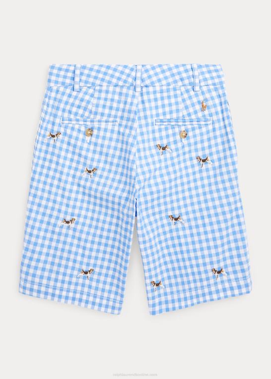 blå gingham børn Ralph Lauren lige pasform plaid flex abrasion kort Z426B6189